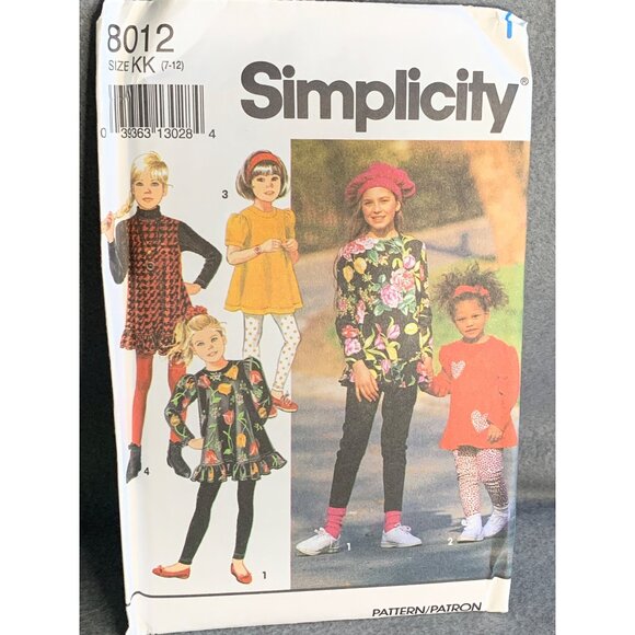 Simplicity Girls Leggings Tops Sewing Pattern Sz 7-12 8012 - uncut - Picture 4 of 4